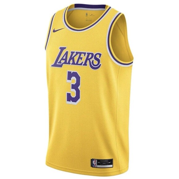 Nike Los Angeles Lakers Anthony Davis Jersey Men's XXL Purple Yellow Swingman #3 - Picture 1 of 9